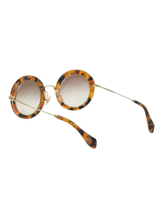 Miu Miu Miu Gradient Round Sunglasses Brown Gold Acetate Plated Eyewear main image 6